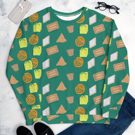 Desi Khana Snacks Green Sweater
