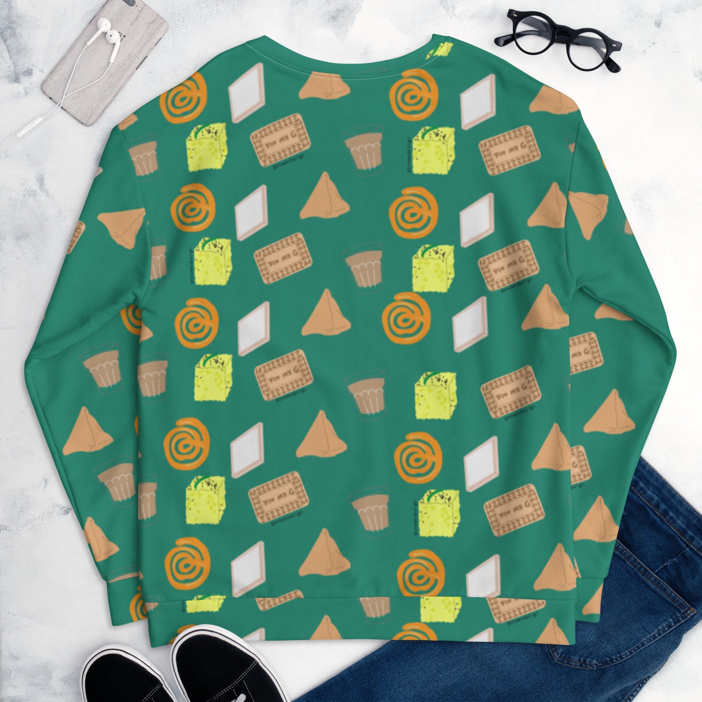 Desi Khana Snacks Green Sweater